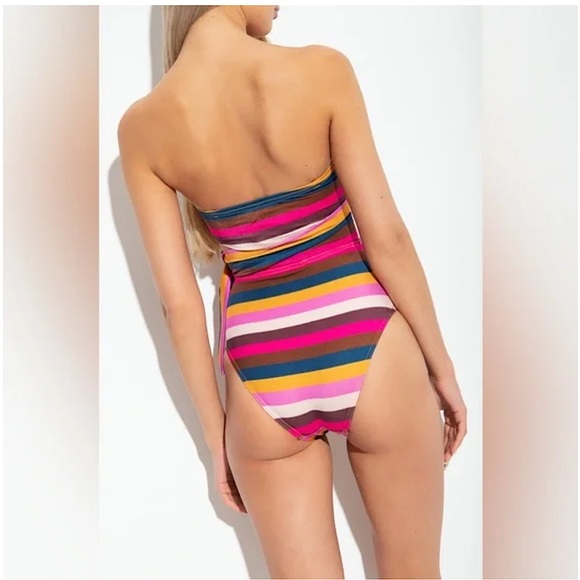 Zimmermann Striped Cutout Scarf Tie One Piece Swimsuit - Picture 13 of 15